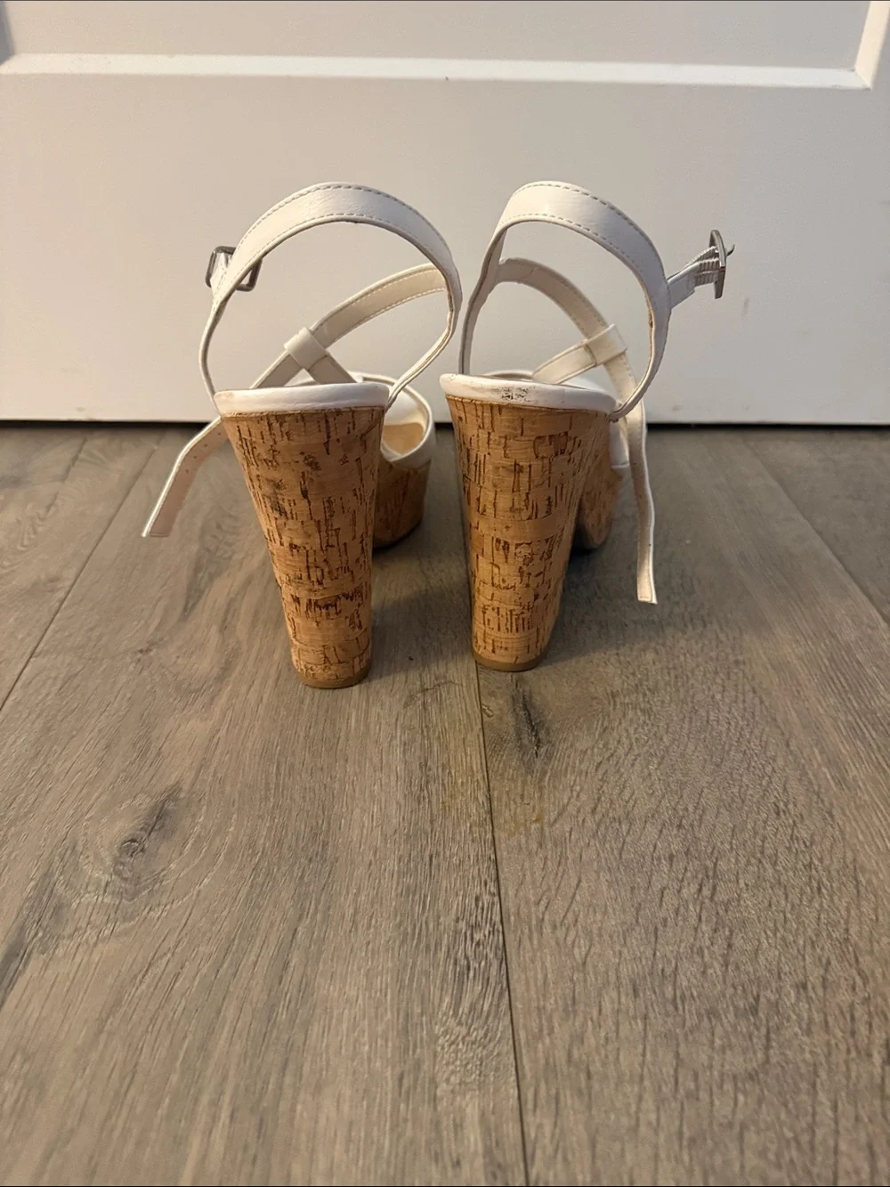 American Rag White Cork Platform Wedge Sandals - Picture 3 of 6